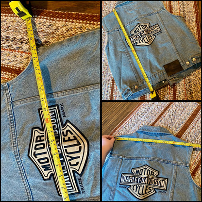Vintage 2006 Harley Davidson Denim Biker Vest
