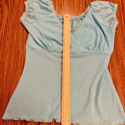 Vintage 90s / 2000s y2k Studio Y Polka Dot Baby Doll Top