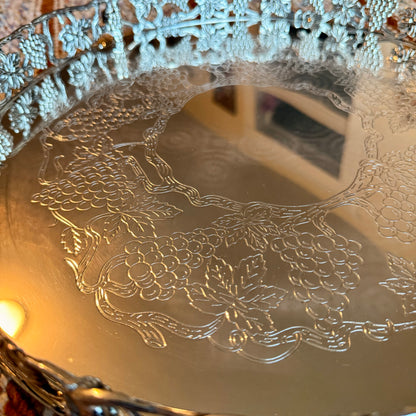 Vintage Goldinger Grape Design Silver Plated Vanity Tray - Still in Box