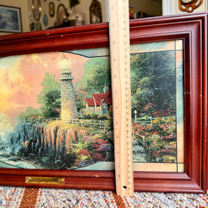 Vintage Thomas Kinkade The Light of Peace “Stained Glass” Panorama
