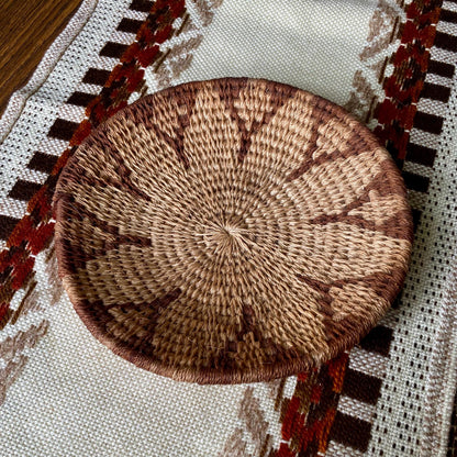 Vintage African Hand-Woven Grass Binga Basket Catch All