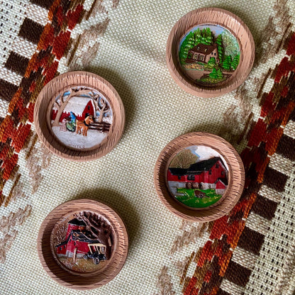 Vintage Duncan Enterprises Seasonal Ceramic Farm Coasters