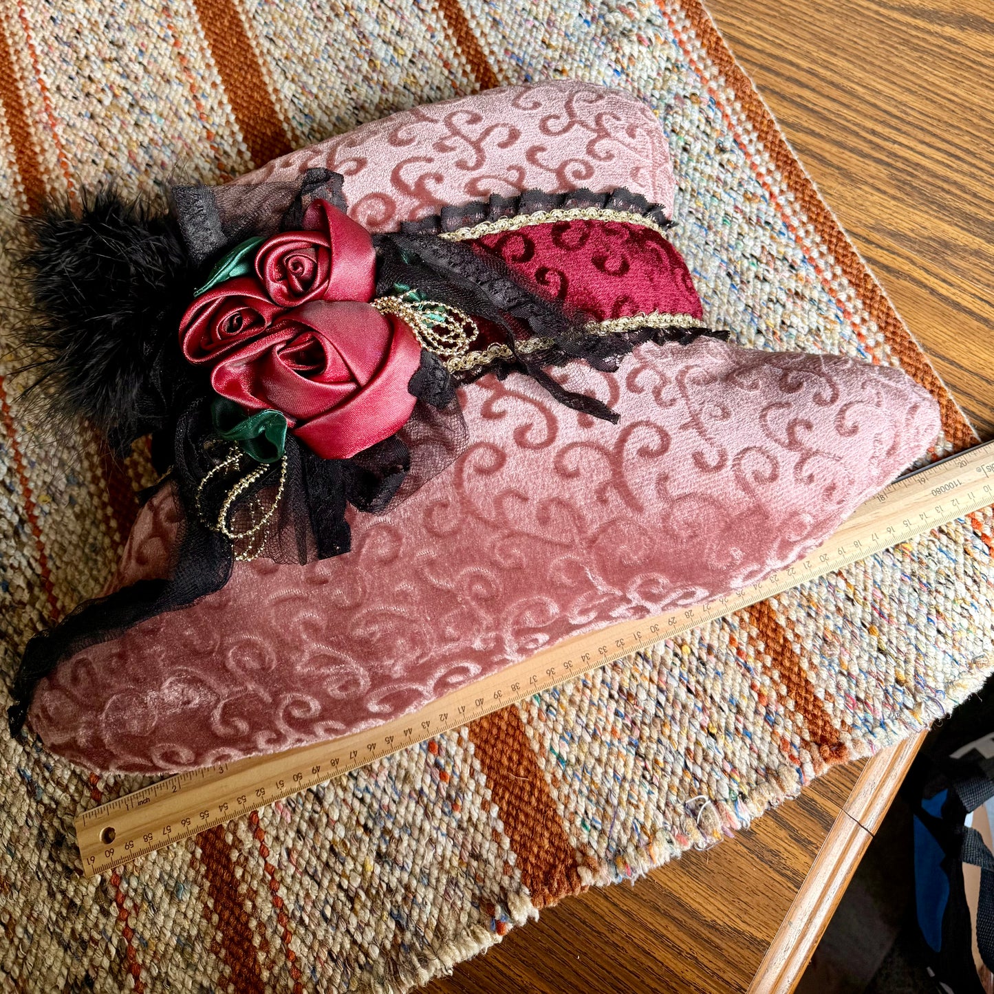 Vintage Velvet Victorian Style Boot and Hat Throw Pillows