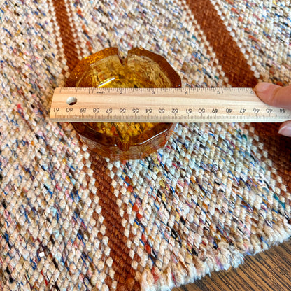 Vintage Mid-Century Modern Textured Amber Glass Ash Tray