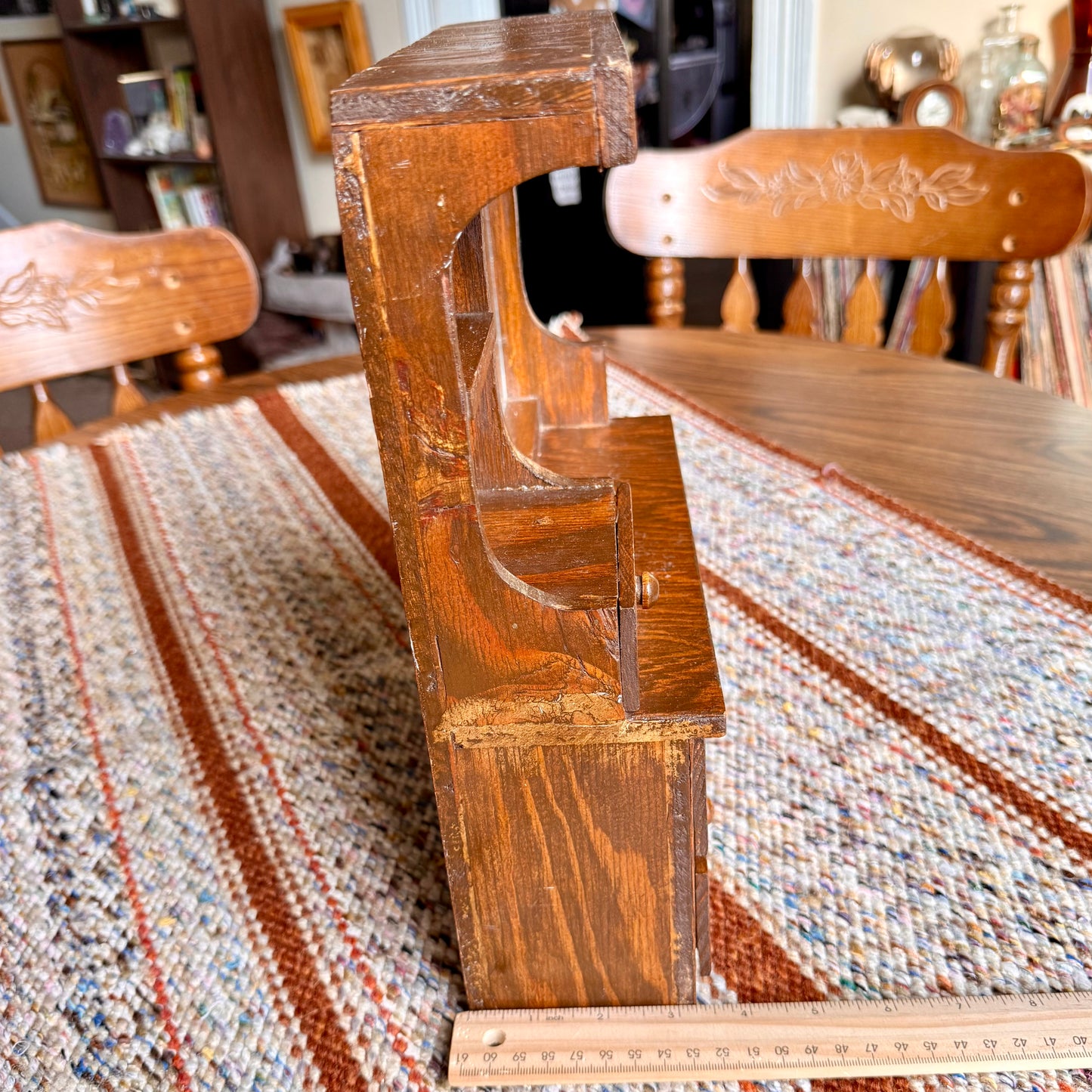 Vintage Amish Armoire Doll Furniture / Jewelry Box Vanity Stand