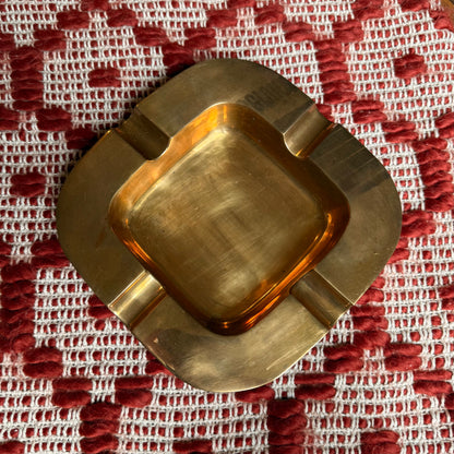 Vintage Mid-Century Modern Regency Solid Brass Heavy Ash Tray
