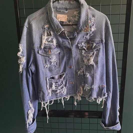 Universal Thread Upcycled Destroyed Denim Jacket