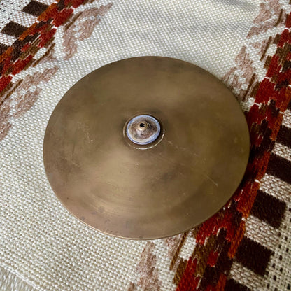 Vintage Brass 2000s Themed Pillar Candle Holder Plate