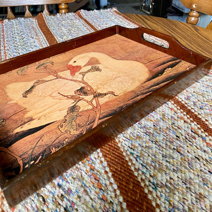 Vintage Mid-Century Modern Wooden Swan Serving / Trinket Tray