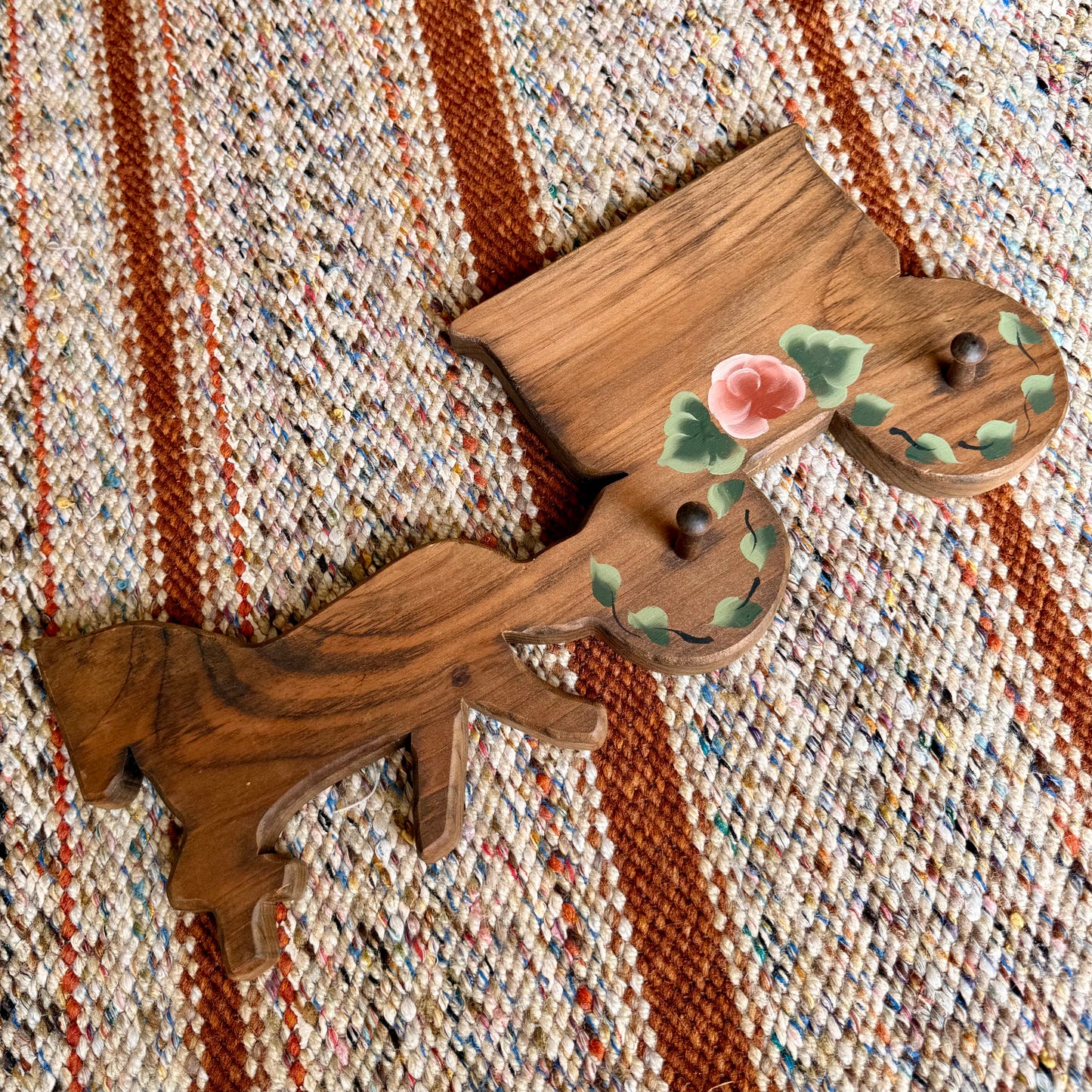 Vintage Primitive Handmade / Hand Painted Stagecoach Wall Hanger