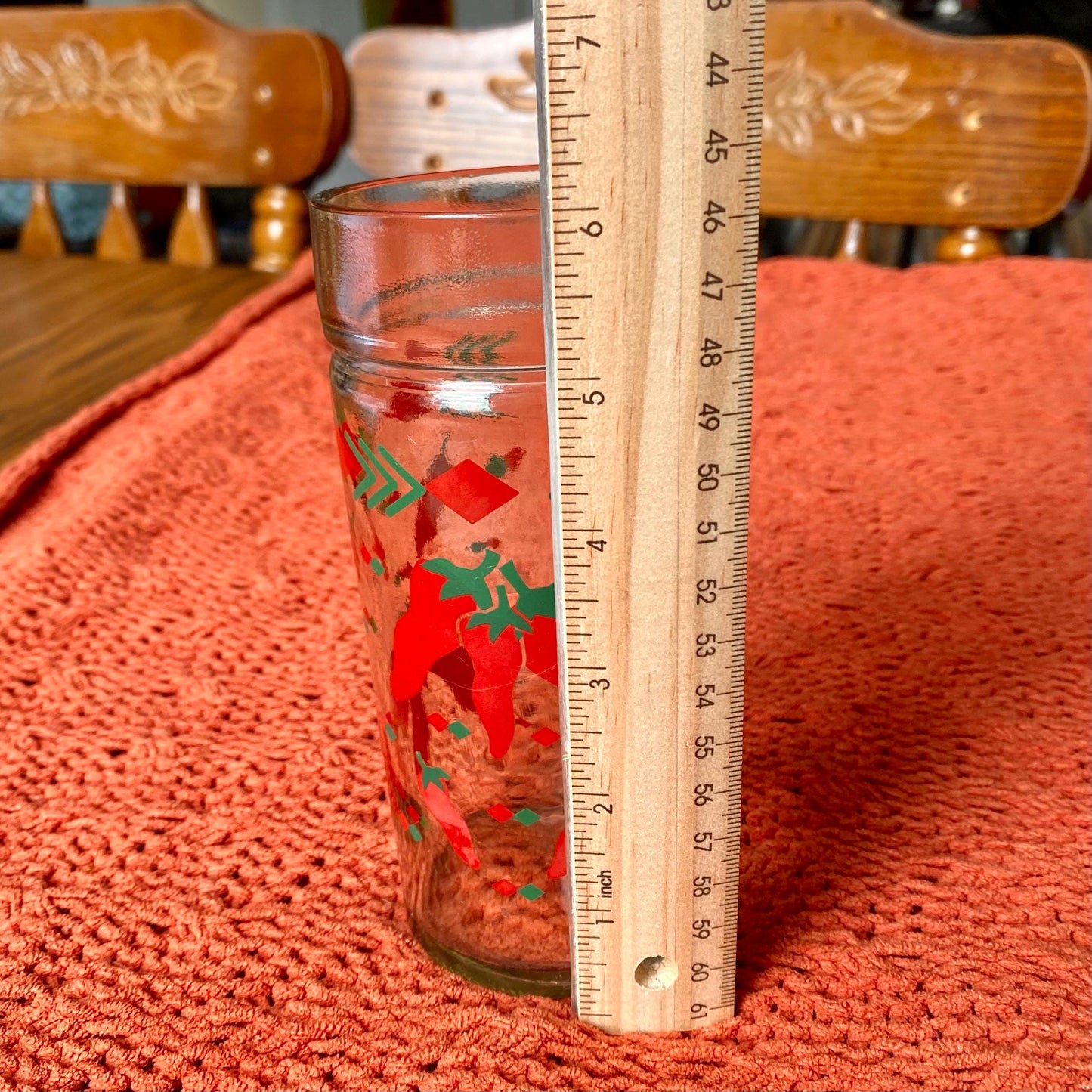 Vintage Anchor Hocking Red Chili Pepper 16 Oz Southwestern Glass