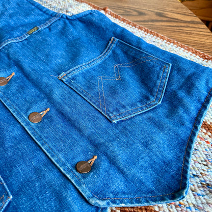 Maverick Automaticks Vintage 70s Blue Denim Sherpa Lined Vest