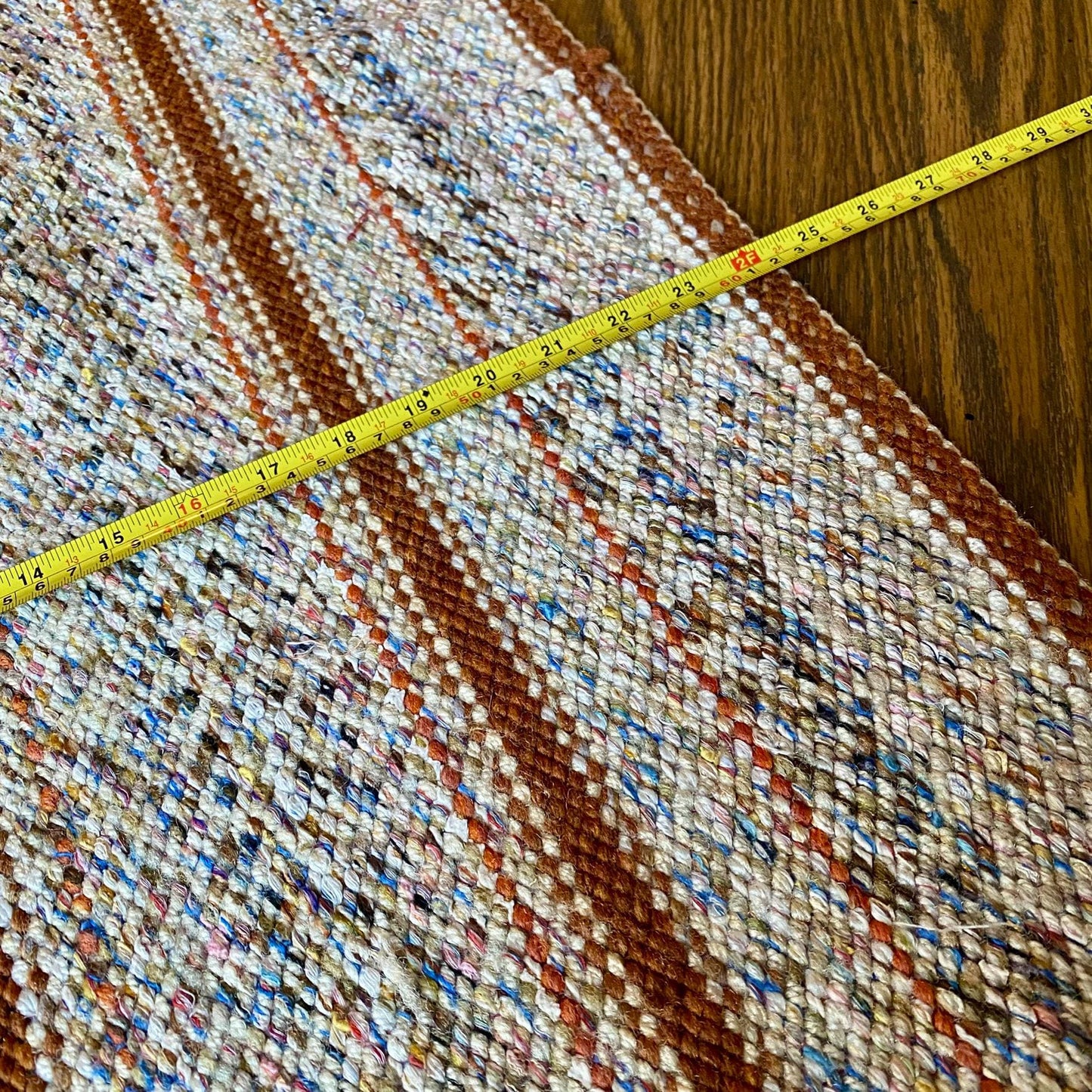 Vintage Handwoven Wool / Cotton Western Rustic Rug - 3 FT x 2 FT