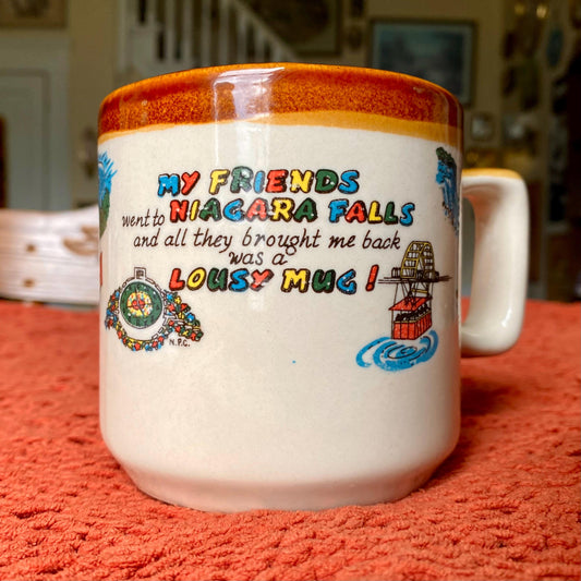 Vintage Novelty Niagara Falls Funny Souvenir Coffee Mug