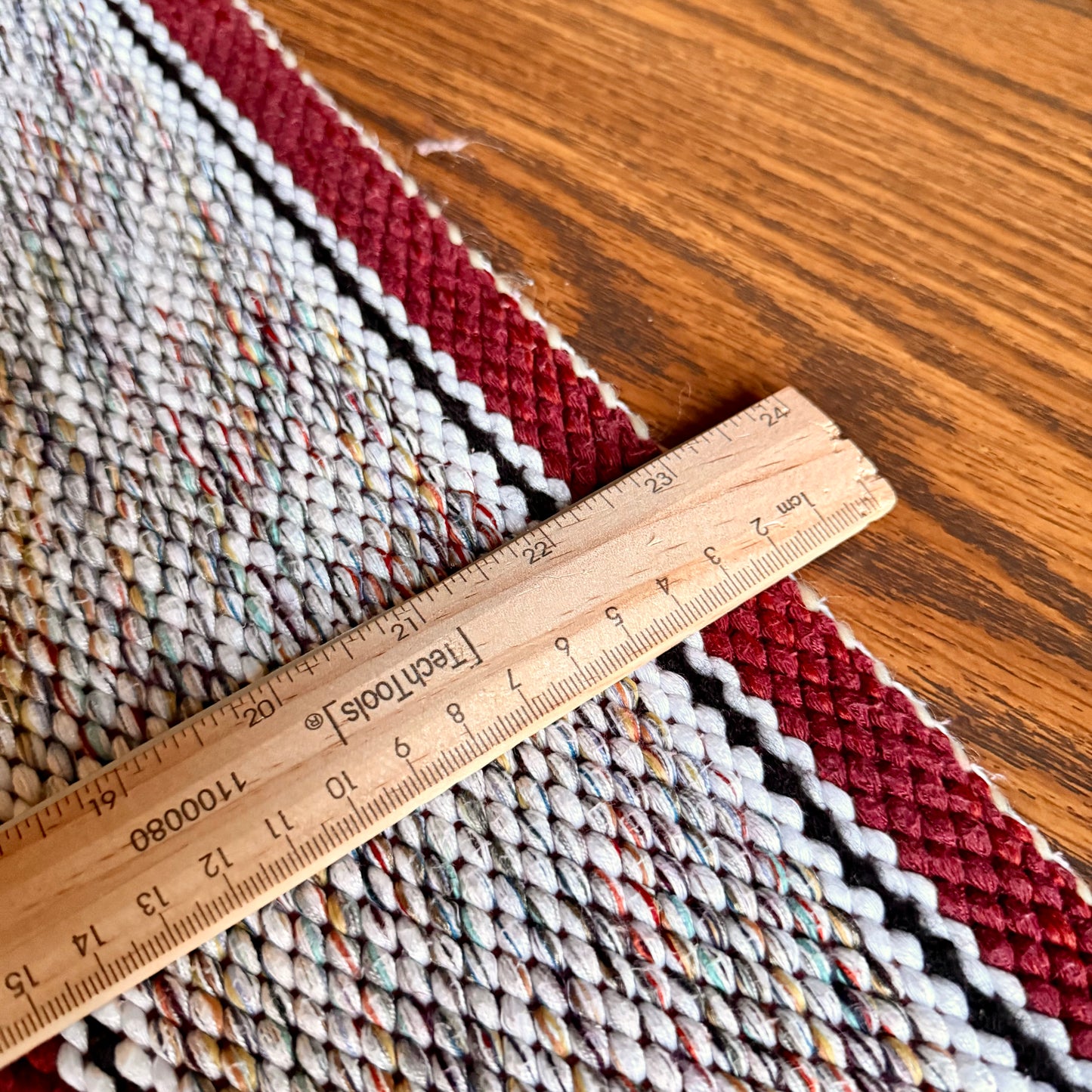 Vintage Handwoven Wool / Cotton Western Rustic Striped Rug