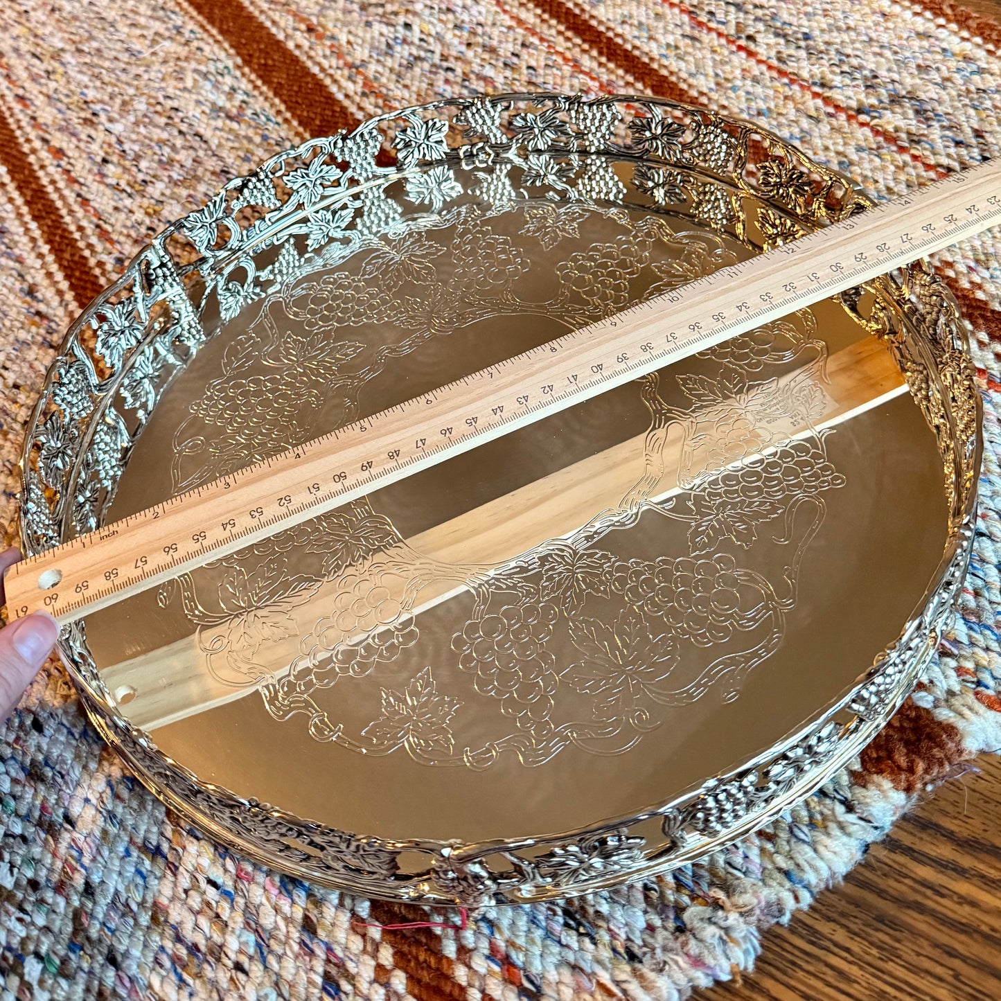 Vintage Goldinger Grape Design Silver Plated Vanity Tray - Still in Box
