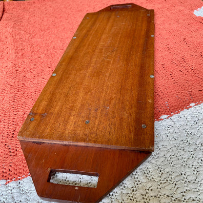 Vintage Mid-Century Modern Teak Wood Serving 4 Person Tray