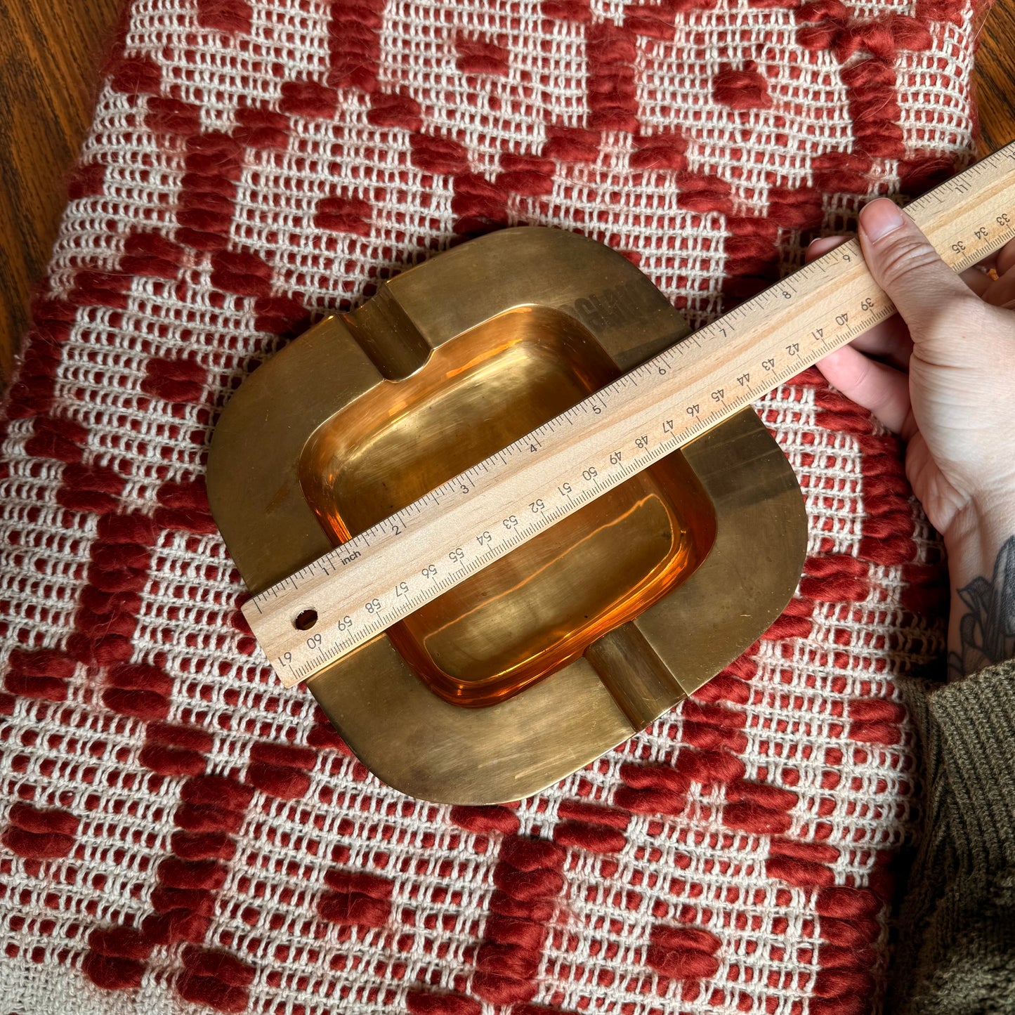 Vintage Mid-Century Modern Regency Solid Brass Heavy Ash Tray