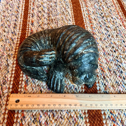 Vintage Wolf Sculptures Hand Carved Canadian Soap Stone Walrus