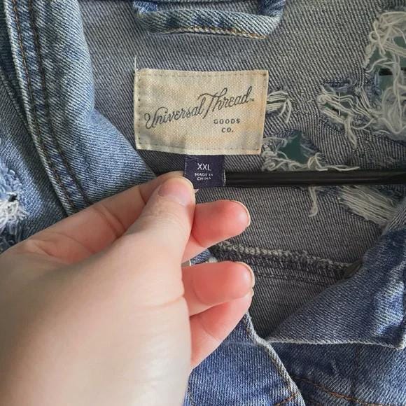 Universal Thread Upcycled Destroyed Denim Jacket