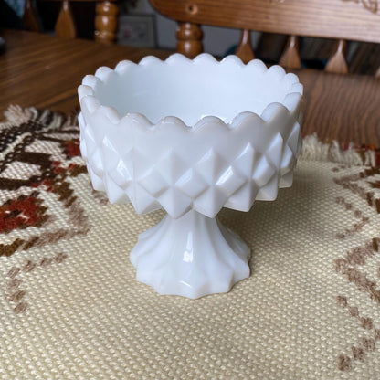 L.E. Smith Carousel Milk Glass Candy Dish (Missing Lid)