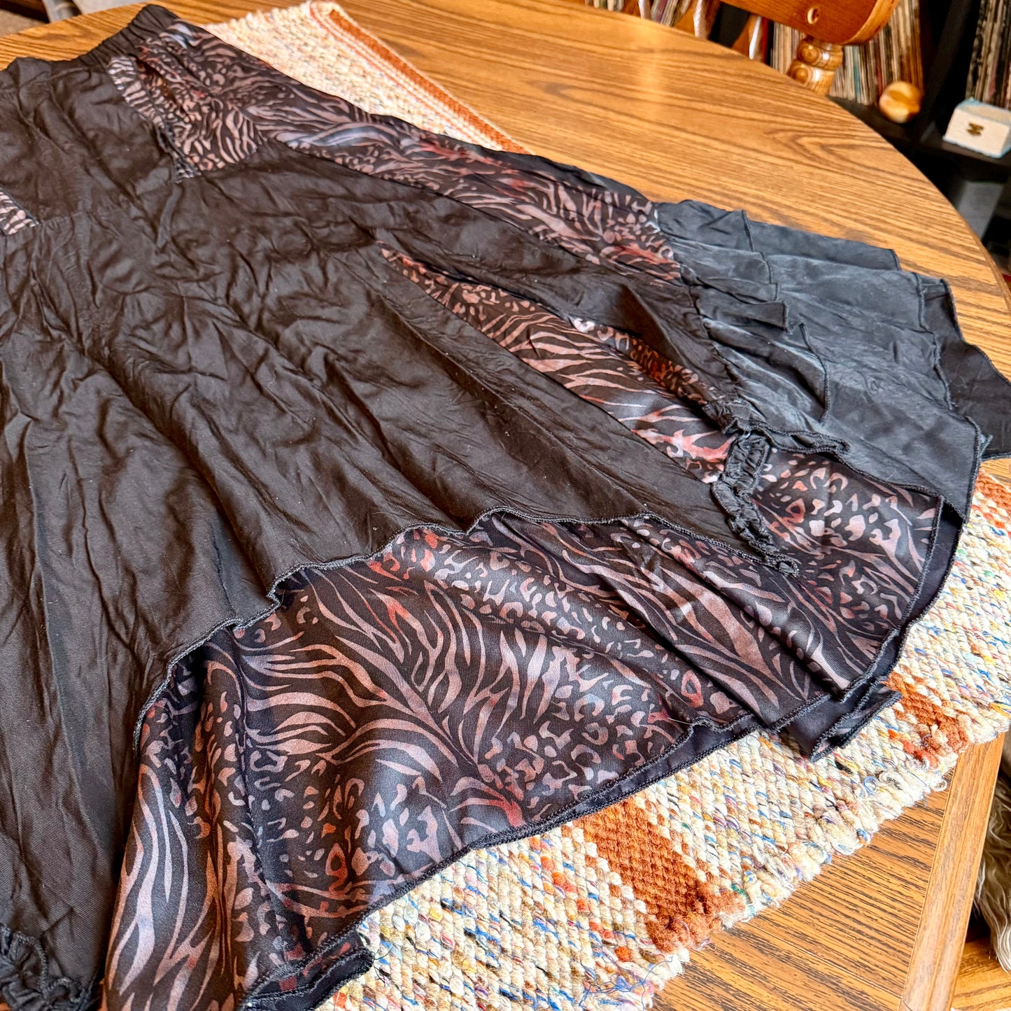 Y2K Pretty Angel Tiered and Layered Animal Print Whimsical Maxi Skirt