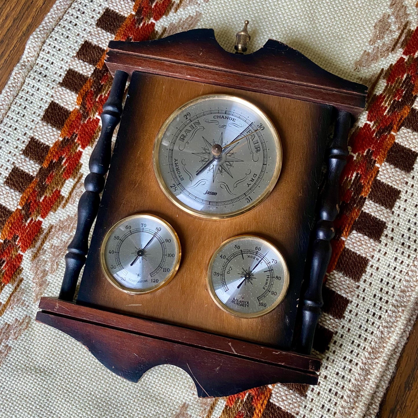 Vintage Jason Weather Station, Temperature, Humidity And Barometer