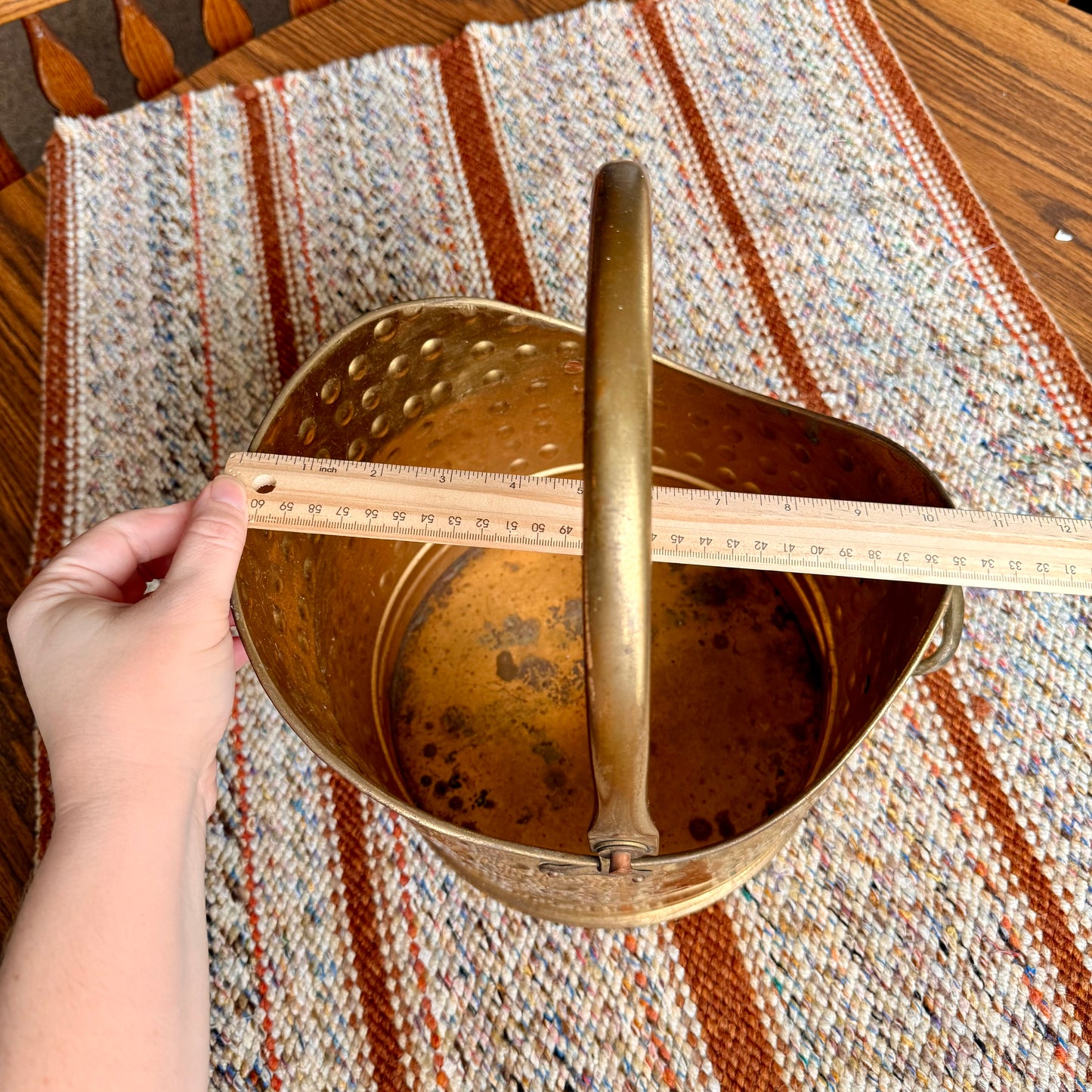 Vintage Hand Made in England Hammered Brass Coal Scuttle Bucket / Planter