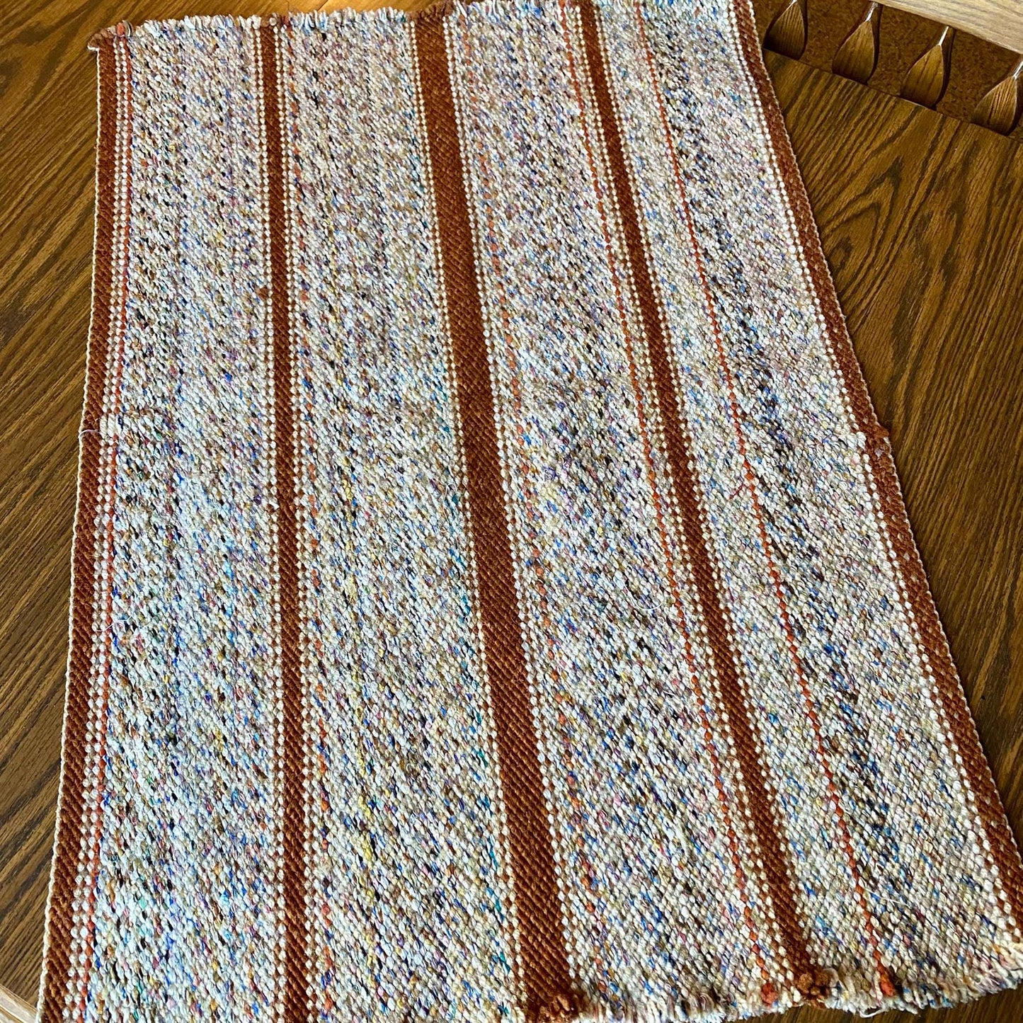 Vintage Handwoven Wool / Cotton Western Rustic Rug - 3 FT x 2 FT