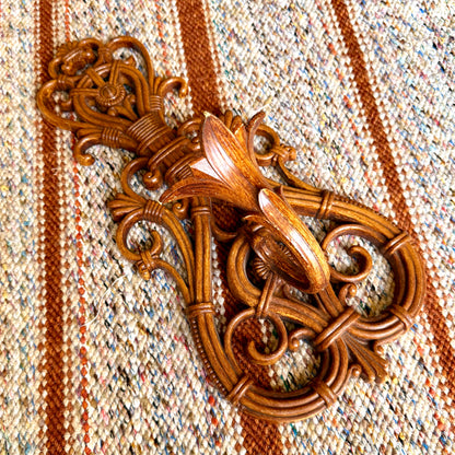 Vintage Dart Ind 70s Faux Bamboo Ornate Wall Sconce Candle Holders
