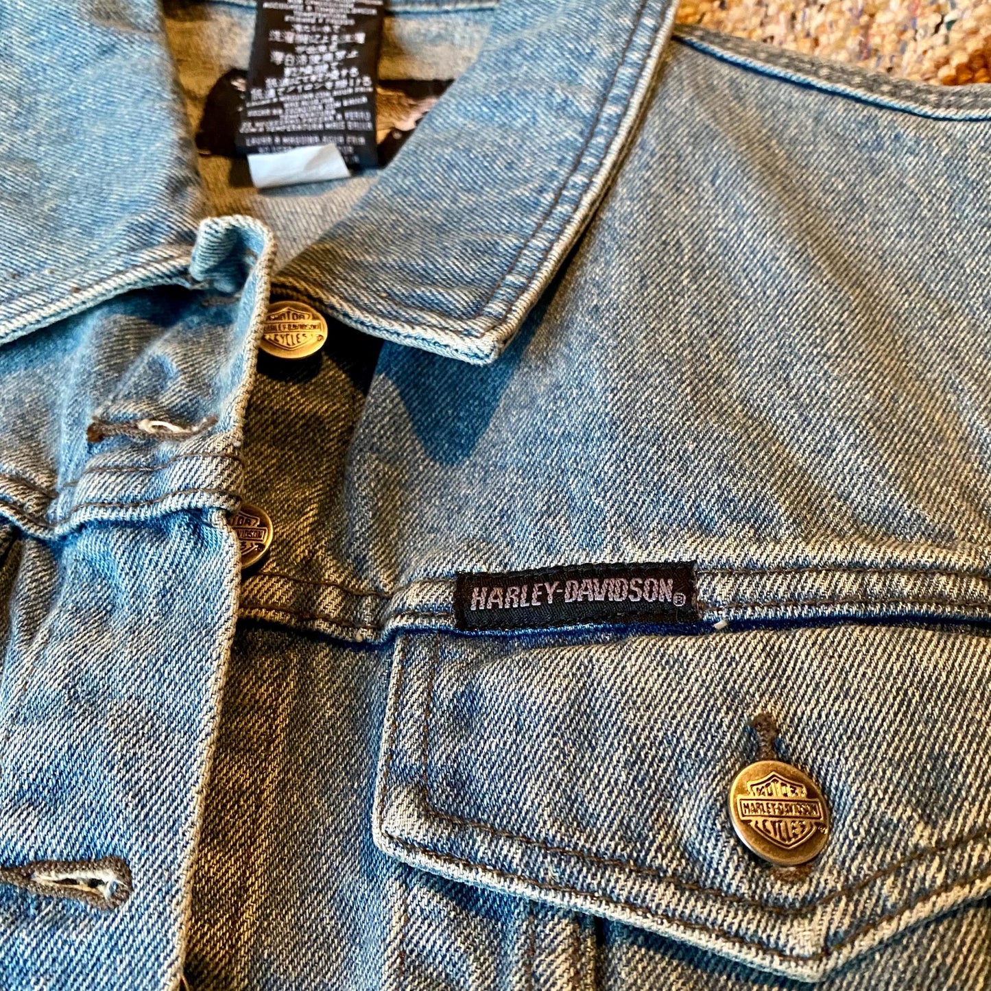 Vintage 2006 Harley Davidson Denim Biker Vest
