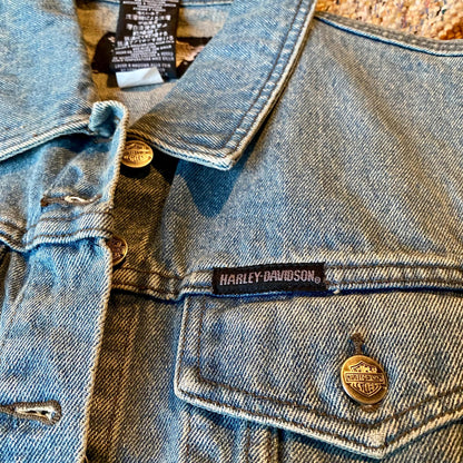 Vintage 2006 Harley Davidson Denim Biker Vest