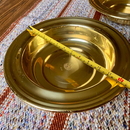 ONE Large Brass Vintage Artistic Churchware Collection Plate