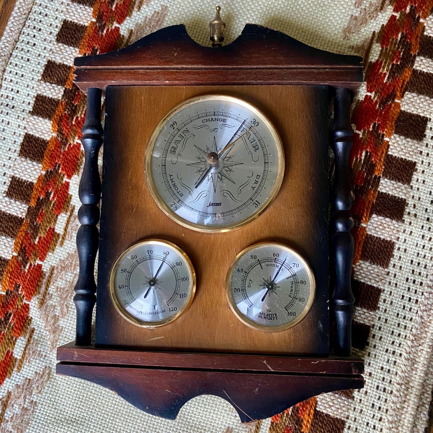 Vintage Jason Weather Station, Temperature, Humidity And Barometer