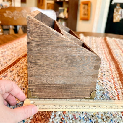 Wooden 3-Slot Desk Organizer - Ephemera and Paper Holder