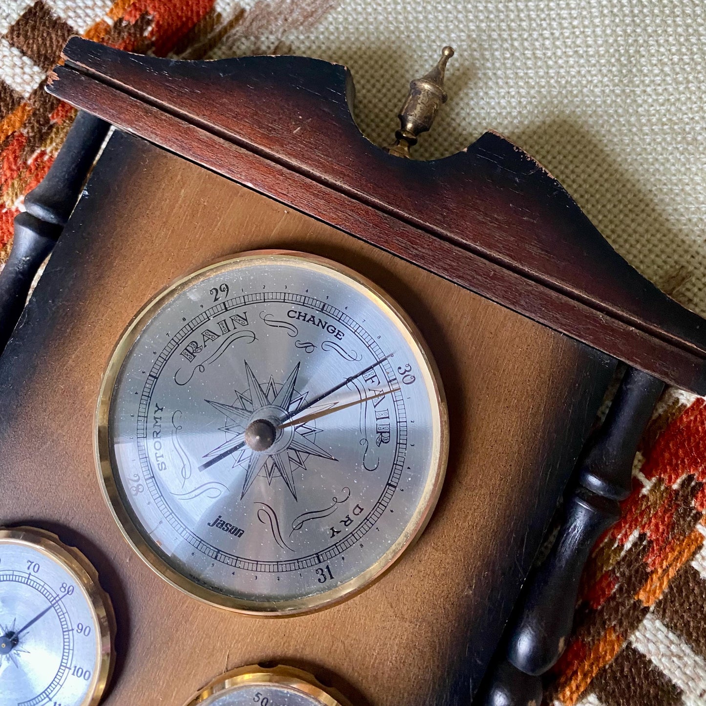 Vintage Jason Weather Station, Temperature, Humidity And Barometer