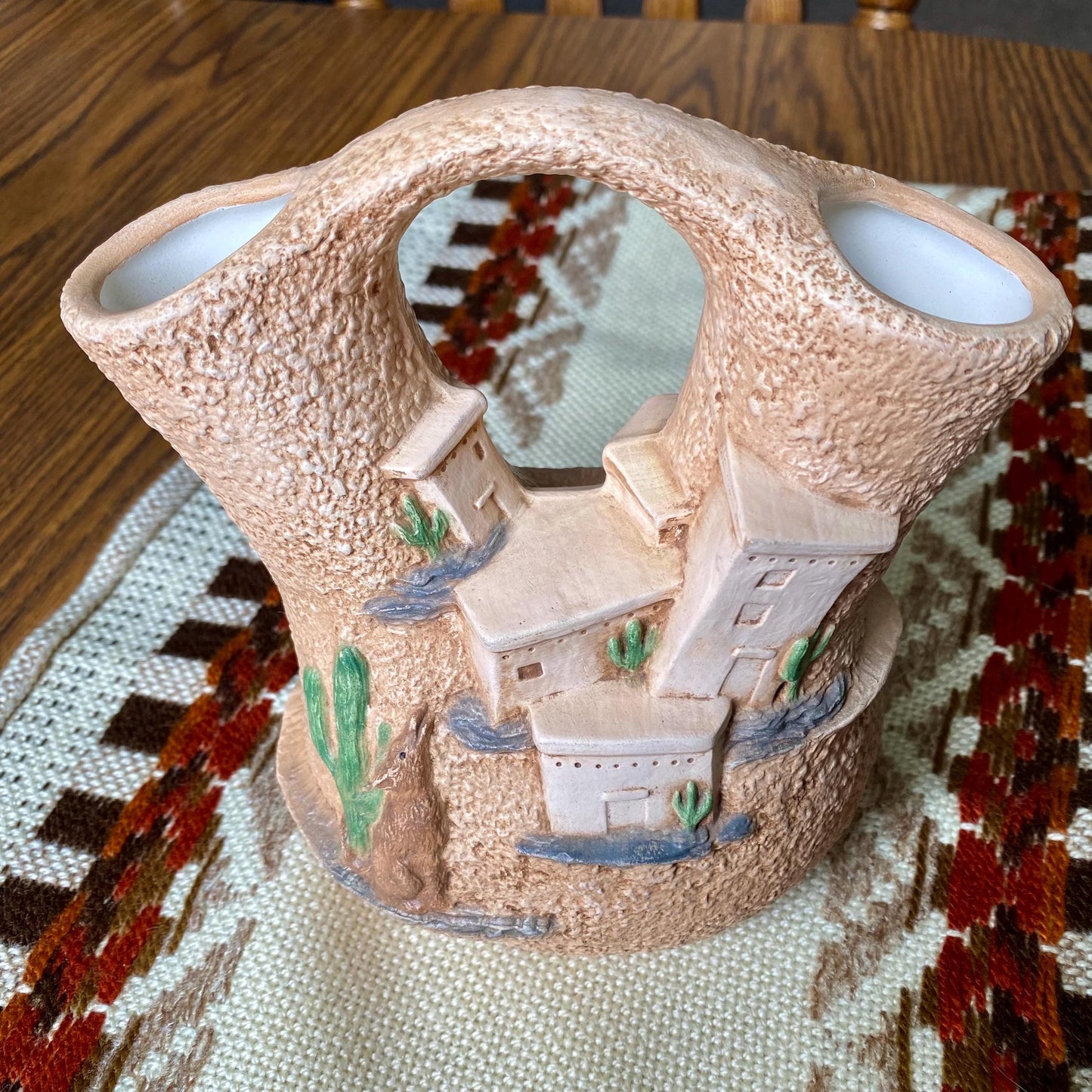 Vintage Hand-Painted Provincial Mold 89 - Southwestern Style Vase