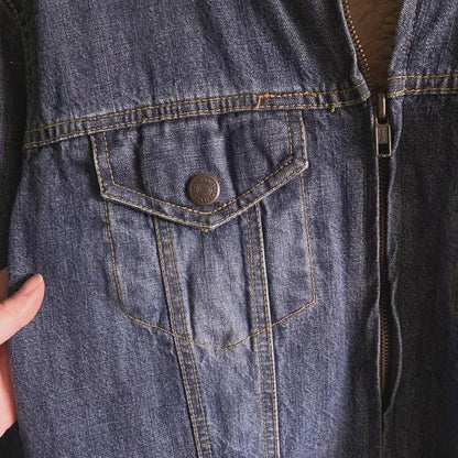 Vintage Steve & Barry's Blue Denim Jacket with Cream Sherpa