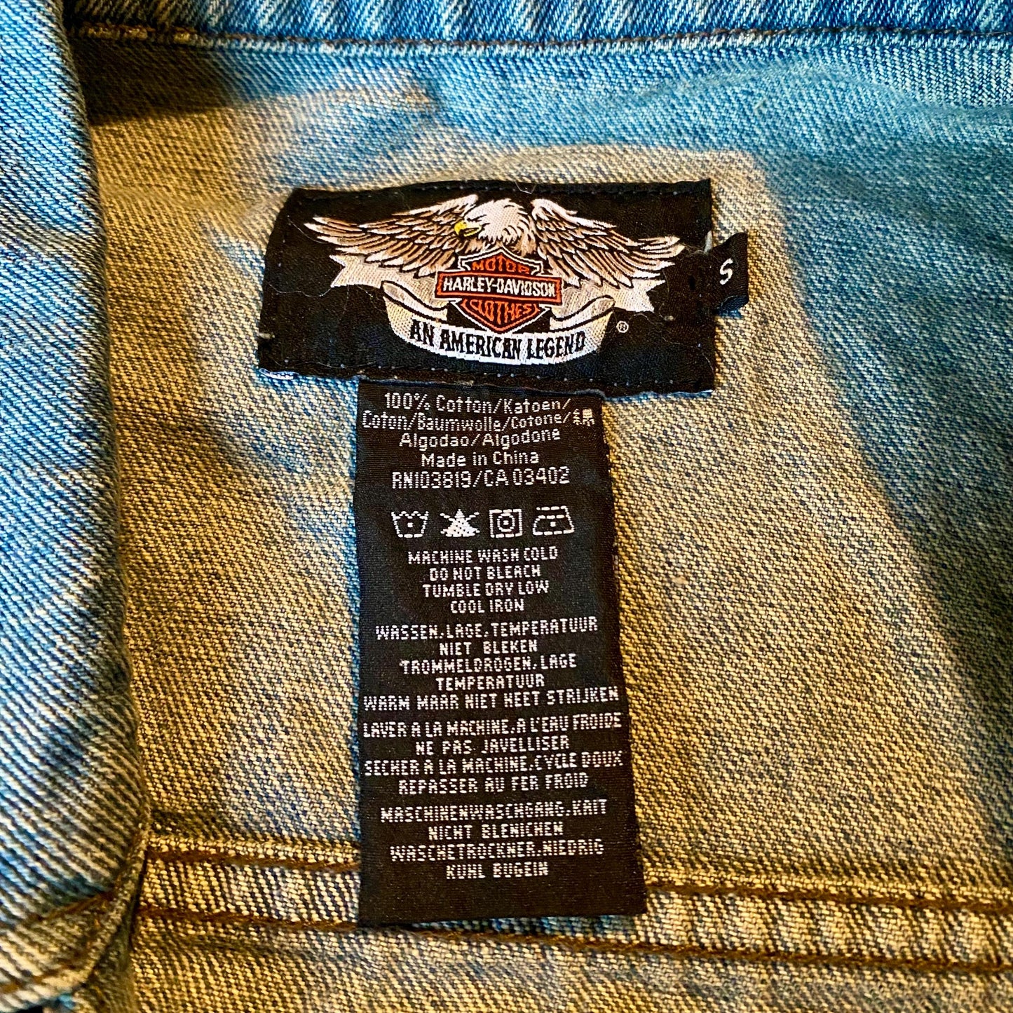 Vintage 2006 Harley Davidson Denim Biker Vest