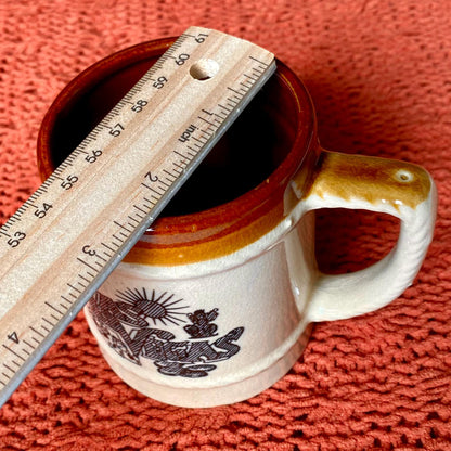 Vintage 70s Graphic Las Vegas Retro Souvenir Beer Mug w/ Rope Trim