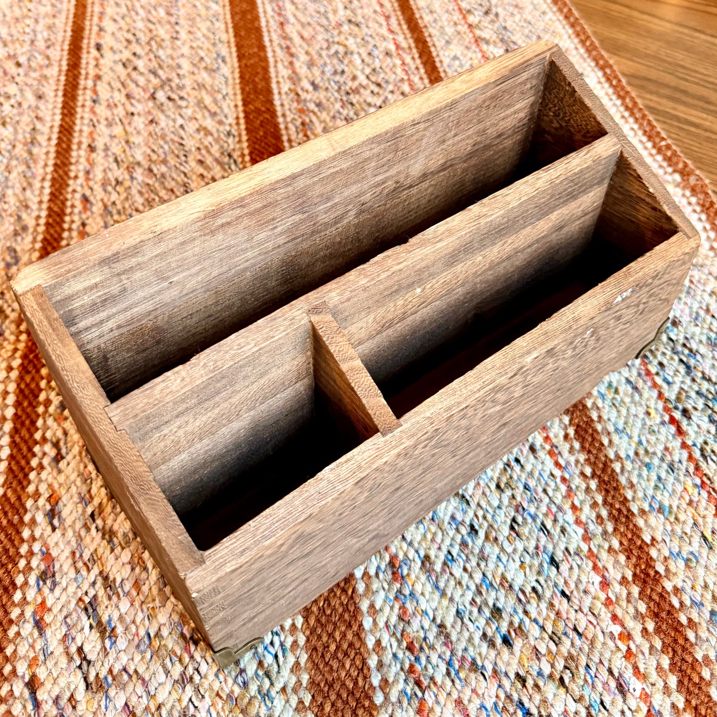 Wooden 3-Slot Desk Organizer - Ephemera and Paper Holder