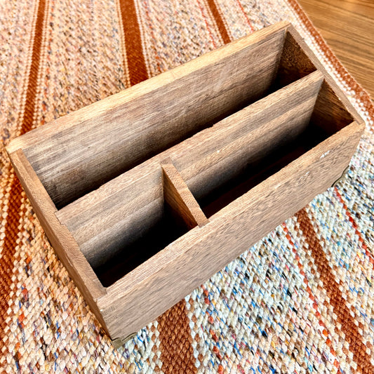 Wooden 3-Slot Desk Organizer - Ephemera and Paper Holder