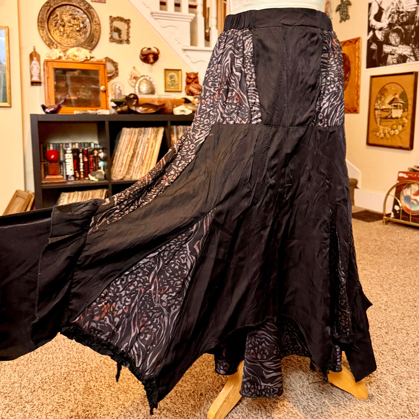 Y2K Pretty Angel Tiered and Layered Animal Print Whimsical Maxi Skirt