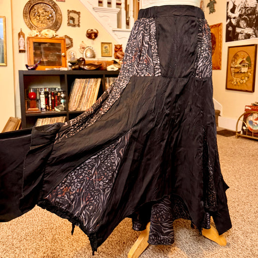 Y2K Pretty Angel Tiered and Layered Animal Print Whimsical Maxi Skirt