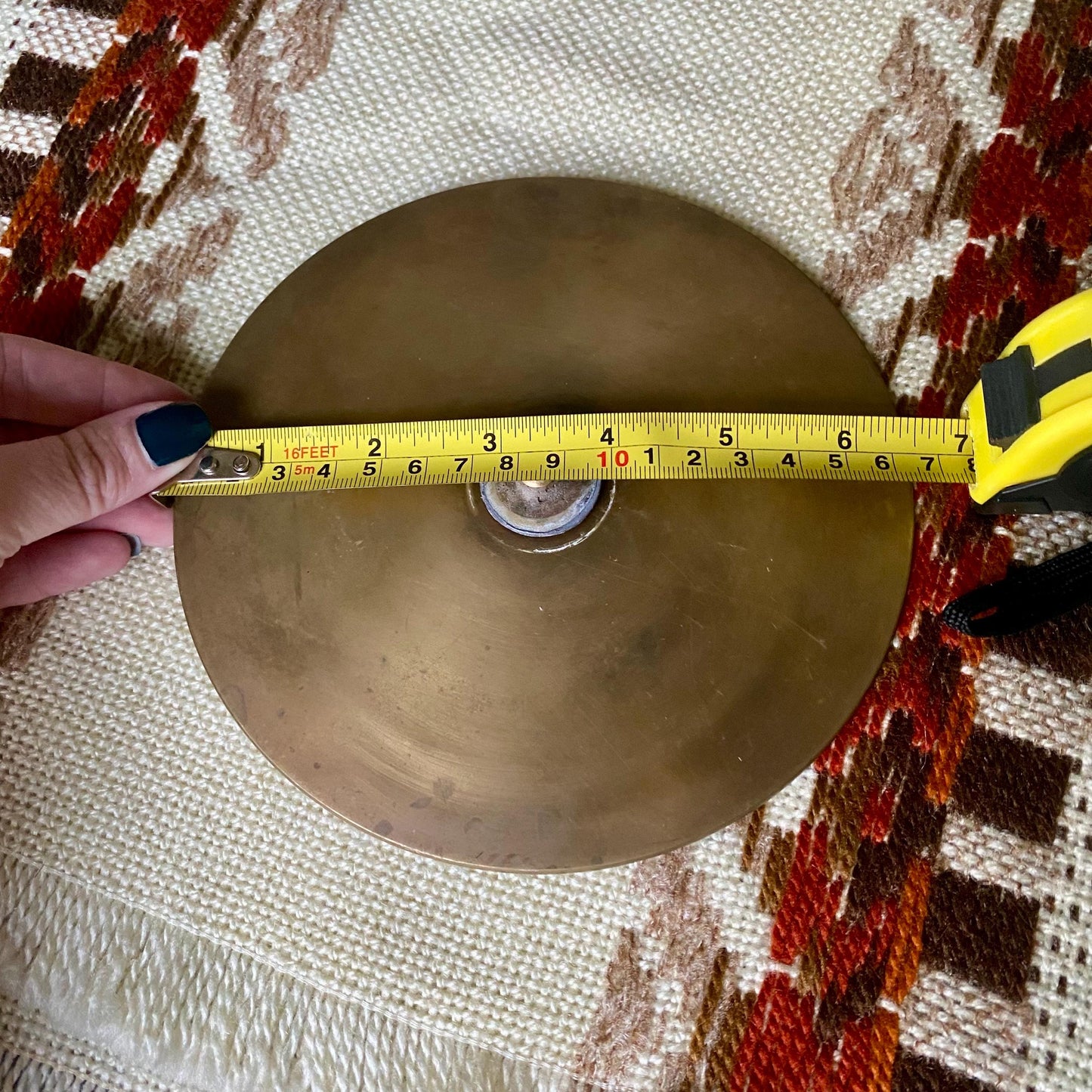 Vintage Brass 2000s Themed Pillar Candle Holder Plate