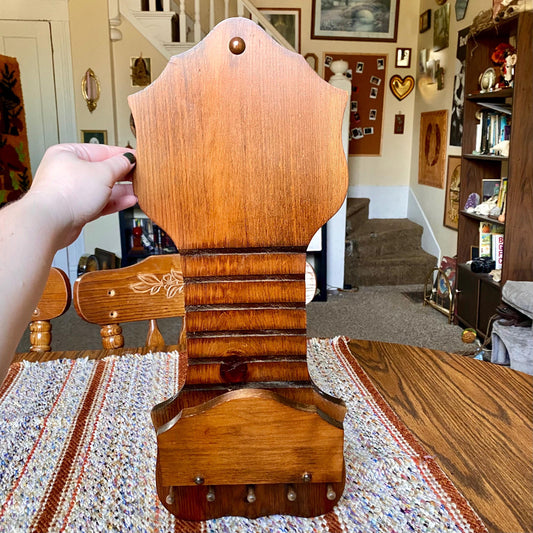 Vintage Entryway Solid Wooden Key and Mail Holder / Sorter