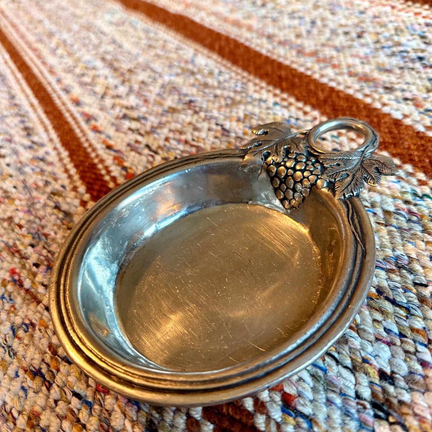 Vintage Pewter Williams Sanoma Grape Wine Coaster / Ash Tray