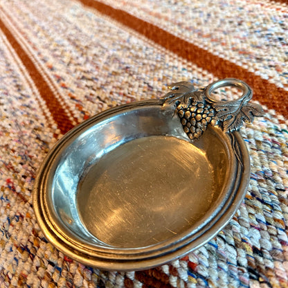 Vintage Pewter Williams Sanoma Grape Wine Coaster / Ash Tray