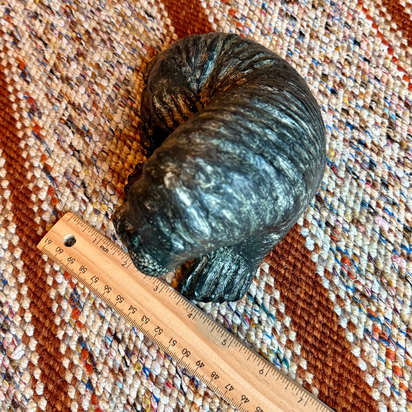 Vintage Wolf Sculptures Hand Carved Canadian Soap Stone Walrus