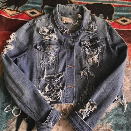 Universal Thread Upcycled Destroyed Denim Jacket